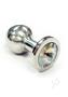 Rouge Smooth Stainless Steel Anal Plug - Small - Clear Jewel